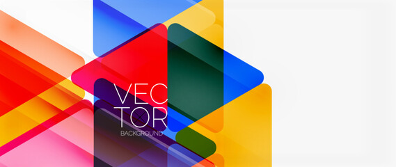 Abstract background. Color transparent triangles in mosaic style with shadow lines. Design for website headers, social media posts, digital art displays, presentations, branding elements, wallpapers