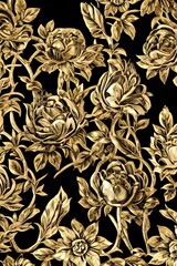 Mystical floral gold art
