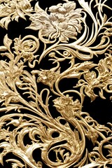 Mystical floral gold art