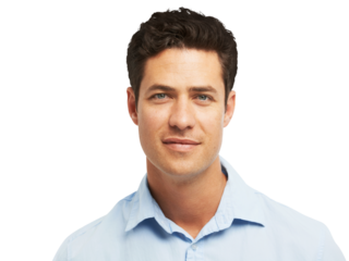 Portrait, businessman and worker with career, professional or entrepreneur isolated on transparent background. Face, male person or model in png, formal or ambition with attitude, Canada or about us