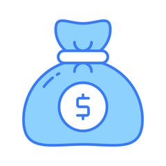 Money bag with dollar icon, cash, business, return or investment, payment, vector of dollar sack in trendy style