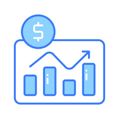 Dollar with diagram denoting concept icon of financial chart, business chart vector