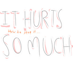 It hurts so much illustration of a alphabet