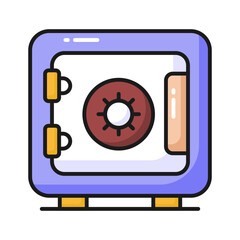 Bank vault for money saving, an icon of bank locker in editable style, premium vector