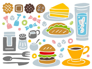 ティータイムイメージのイラストセット