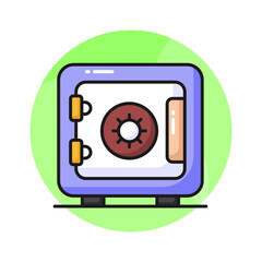 Fototapeta premium Bank vault for money saving, an icon of bank locker in editable style, premium vector
