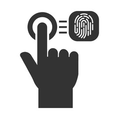 Vector illustration of fingerprint scans icon in dark color and transparent background(PNG).