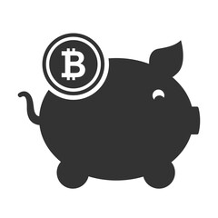 Vector illustration of save bitcoins icon in dark color and transparent background(PNG).