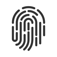 Vector illustration of fingerprint icon in dark color and transparent background(PNG). - obrazy, fototapety, plakaty