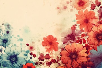 Floral watercolor art . Floral background, place for text.