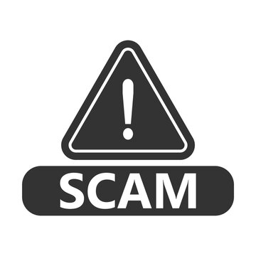 Vector illustration of scam icon in dark color and transparent background(PNG).