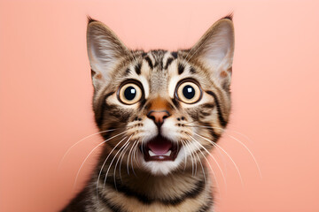 Obraz premium funny portrait of cat with mouth open