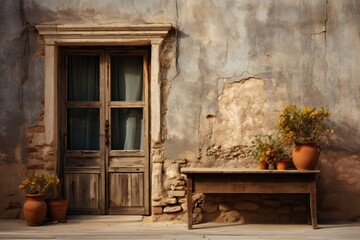 Fototapeta na wymiar Generative AI - Nostalgic Passage to Tuscan Timelessness: The Italian Rustic Doorway