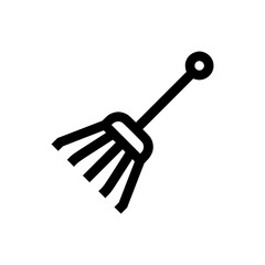 Rake icon vector. Linear style sign for mobile concept and web design. Rake symbol illustration. Pixel vector graphics - Vector. 