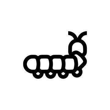 Caterpillar icon vector. Linear style sign for mobile concept and web design. Caterpillar symbol illustration. Pixel vector graphics - Vector. 