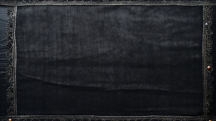 Black denim background with lace borders