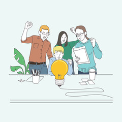 business people with successful idea concept
