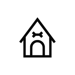 Dog house icon vector. Linear style sign for mobile concept and web design. Dog house symbol illustration. Pixel vector graphics - Vector. 