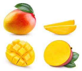 Organic mango isolated on white background