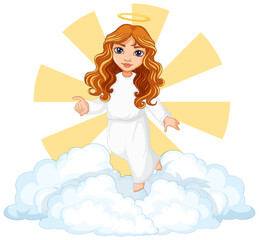 Beautiful angel cartoon isolated