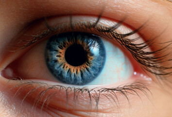 Close-up of woman blue eye