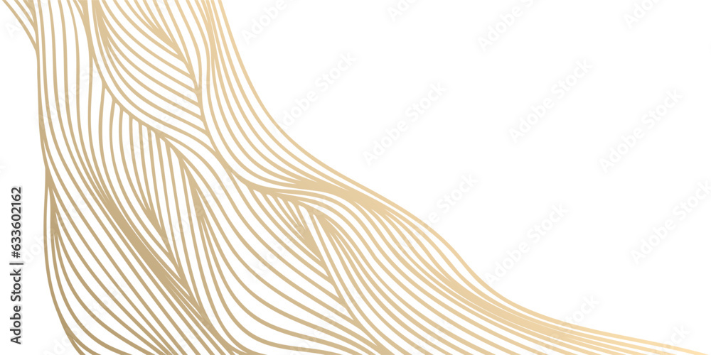 Aufkleber vector abstract line art wavy flowing dynamic gold isolated on transparent background in concept lux
