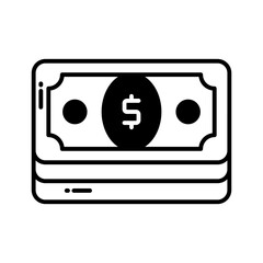 An icon of paper currency in modern style, well designed vector of banknotes