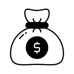 Money bag with dollar icon, cash, business, return or investment, payment, vector of dollar sack in trendy style