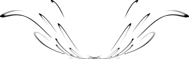 Cup-shaped frame of the thinnest drop-shaped contours. Vector.