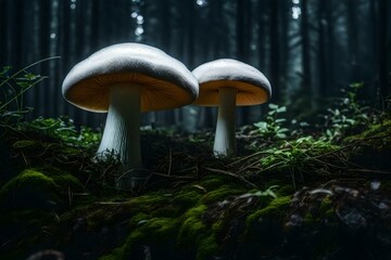 Mushrooms in the forest, Generated using AI