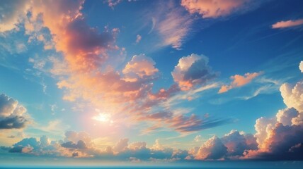 Fototapeta premium Beautiful natural sky and clouds background