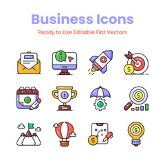 Grab this carefully crafted business icons set, read to use for web/mobile apps and all presentation projects