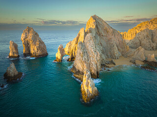 The famous taffy-colored El Arco rock formations, Baja California