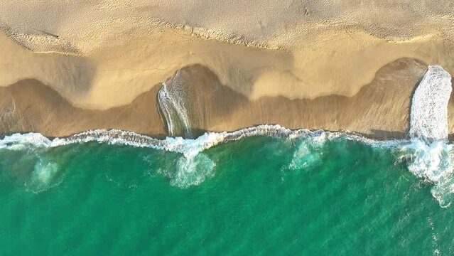 Ocean waves are crashing the pacific ocean beach, Baja California