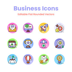 Grab this carefully crafted business icons set, read to use for web/mobile apps and all presentation projects