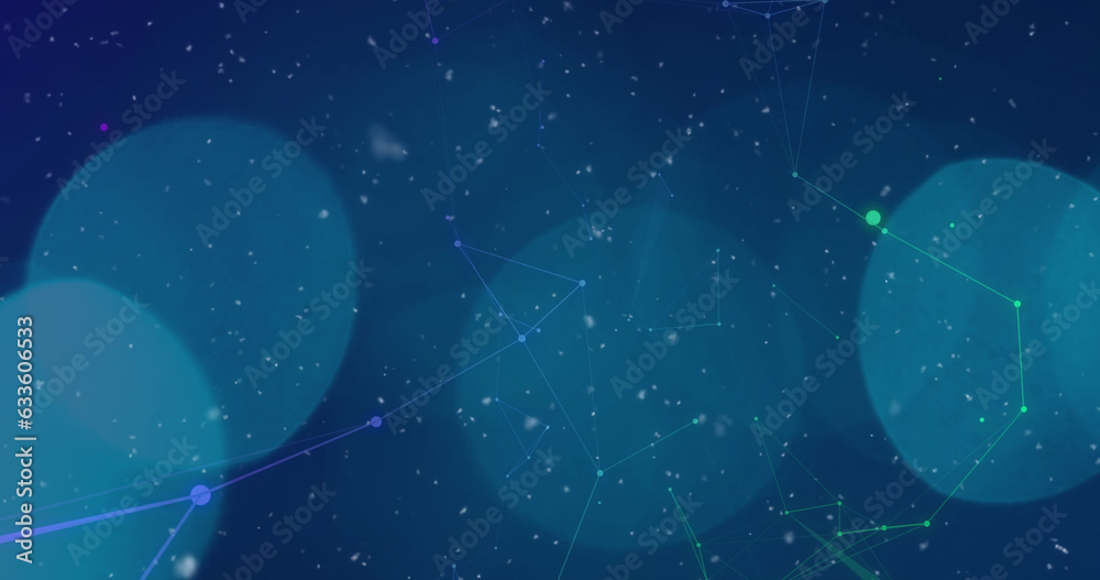 Poster image of unique abstract pattern with futuristic graphics and bokeh effect, copy space