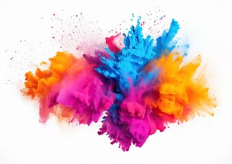 Chromatic Burst: Mesmerizing Explosion of Colorful Powder. Generative Ai"
