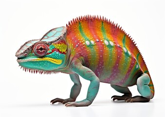 Obraz premium Enchanting Reptilian Beauty: The Chameleon's Colorful Charm. Generative Ai