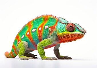 Enchanting Reptilian Beauty: The Chameleon's Colorful Charm. Generative Ai