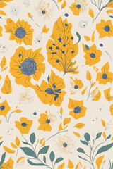 Enchanted Flora: Seamless Yellow Cempaka Flowers