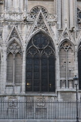 Fototapeta premium Gothic windows design on Notre Dame de Paris.