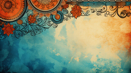 Grunge background with ethnicity ornament