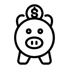 piggy bank line icon