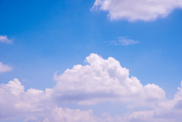 Naklejka na ściany i meble Sky background, blue sky with cloud, Blue sky and cloud on summer daytime