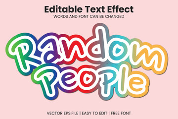 Vector Random People editable text effect template