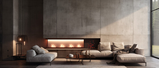 Minimalist style interior design of modern living room