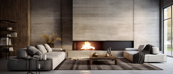Minimalist style interior design of modern living room