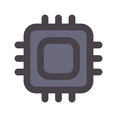 cpu flat line icon