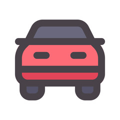 cars flat line icon