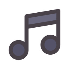 musical note flat line icon